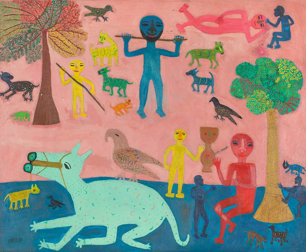Playing With Animals, 1989, oil on canvas, 44.7x55.0 in./113.5x139.7 cm., photo courtesy of gallery