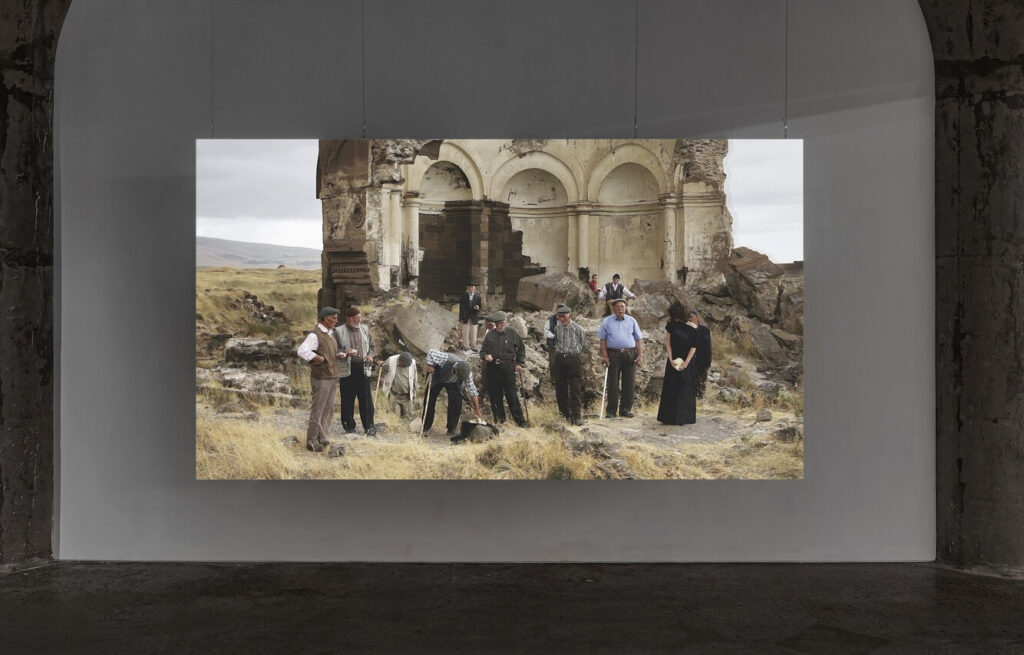 Fatma Bucak, Blessed are you who come – Conversation on the Turkish-Armenian border, 2012, installation view: Acts of Erasure, MOCA Toronto, 2020. Photo: Toni Hafkenscheid