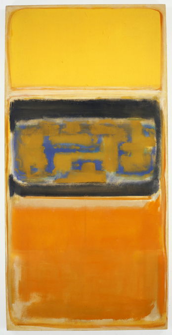 Mark Rothko, "No. 1," oil on canvas, 18 1/4 x 39, 5/8,” 1949, Courtesy of Mnuchin Gallery, New York