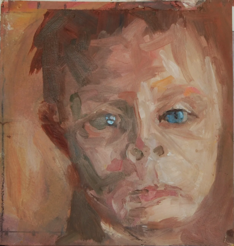 Little Boy © James Singelis oil on paper 8.5" x 9"