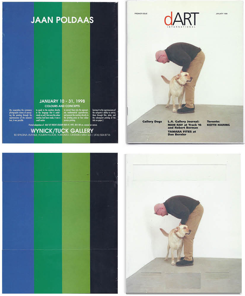 Top: Steve Rockwell, Premier Edition of dArt, 1989, back and front covers.
Above: Premier Edition of dArt (sans text), 2021, collage, 8.5” x 7” each