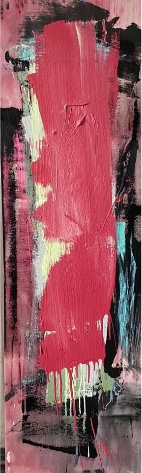 Tower © Francine Tint 2021 acrylic on canvas 56 x 16.5 inches