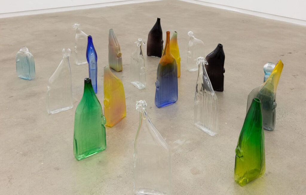 A series of glassworks by Lorna Bauer from her Sitio Bottles, 2018- 2021