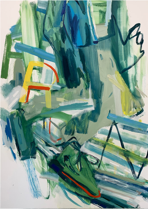 Adam Novak, Run1 (2021), oil on canvas, 72 x 48 inches