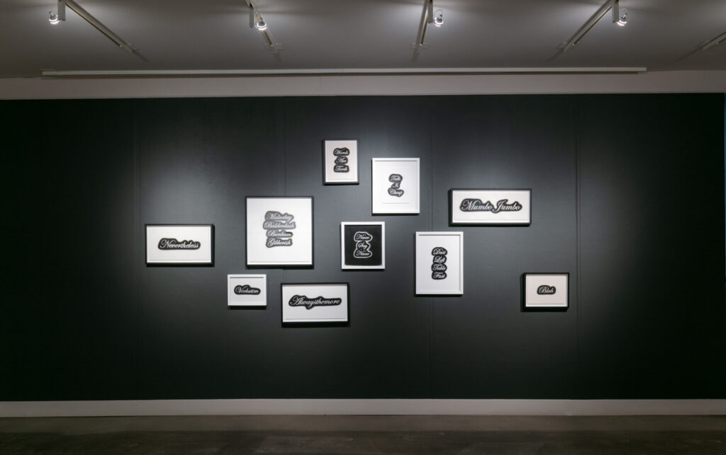 Jim Johnson, Installation View (2021), charcoal on paper, sizes variable (Represented by Rule Gallery, Denver/Marfa)