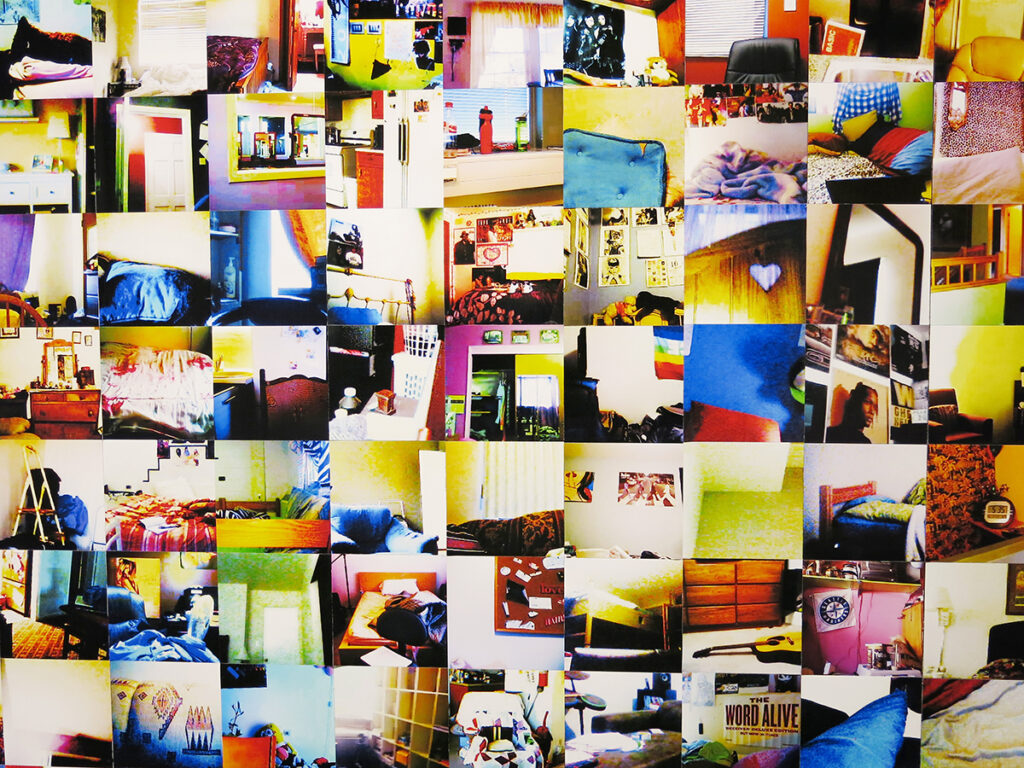 Be Right Back (2021), photos on wood, 64 x 86 inches