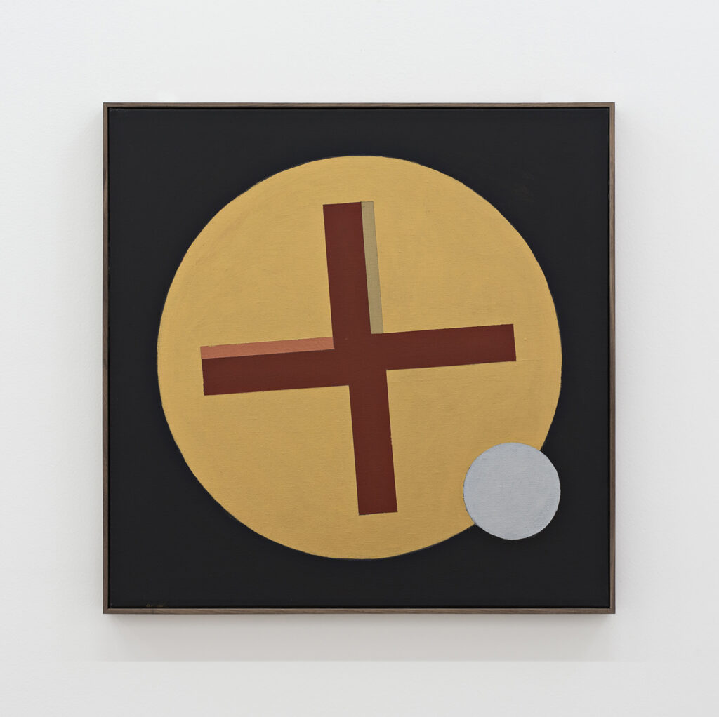 Robert C. Morgan, Lissajous 21, 2015-16, acrylic, metallic paints on canvas, 20x20 inches
