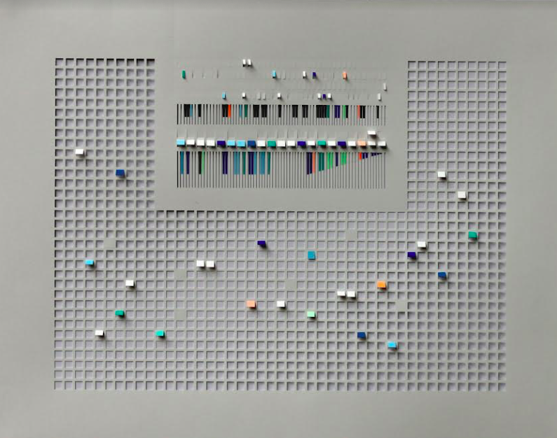 Gahae Park, Music  Drawing – Rhythm and Variation, 2018 , cut paper, gouache, 24 x 30 inches