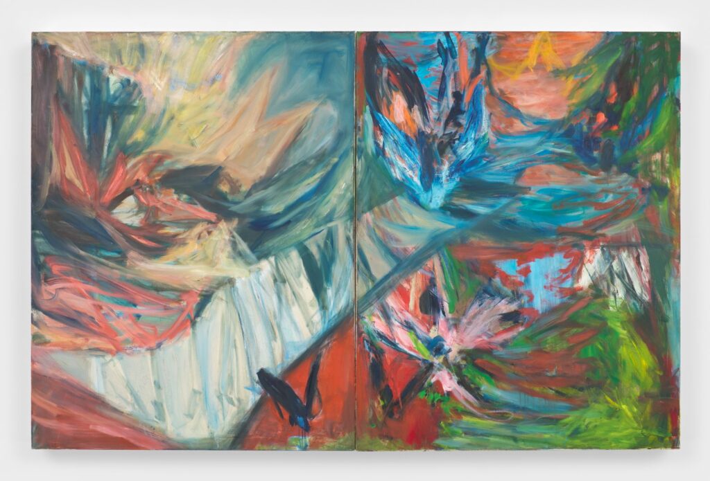 Sarah Cunningham, Siren, 2022, oil on canvas, 181 x 282.9 x 3.7 cm, 71-1/4 x 111 x 1-1/2 inches. © Sarah Cunningham, Courtesy of the Artist and Almine Rech, Photograph by Dan Bradica