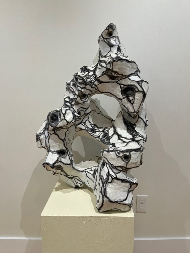 © René Moncada, Marble Mental Flaws Floss, 2021-2022, 26” x 34”