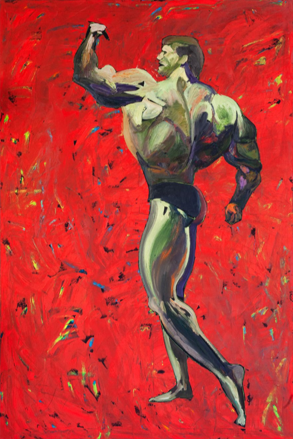 Harold Town, Muscle Man #1, 1981, oil on linen canvas, 90 x 60 inches