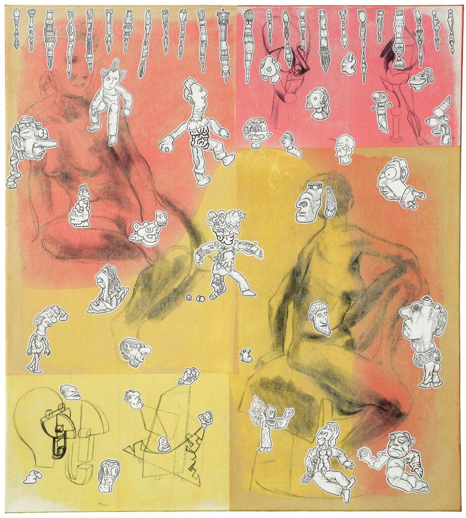 D. Dominick Lombardi, CCWS 92 (2020), acrylic, ink and charcoal on paper on canvas, 40 x 36 inches