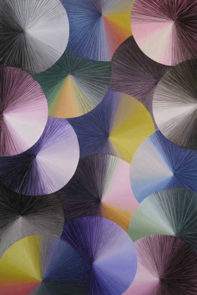Dark Color Wheel 10, 2022, 40" x27", acrylic on canvas