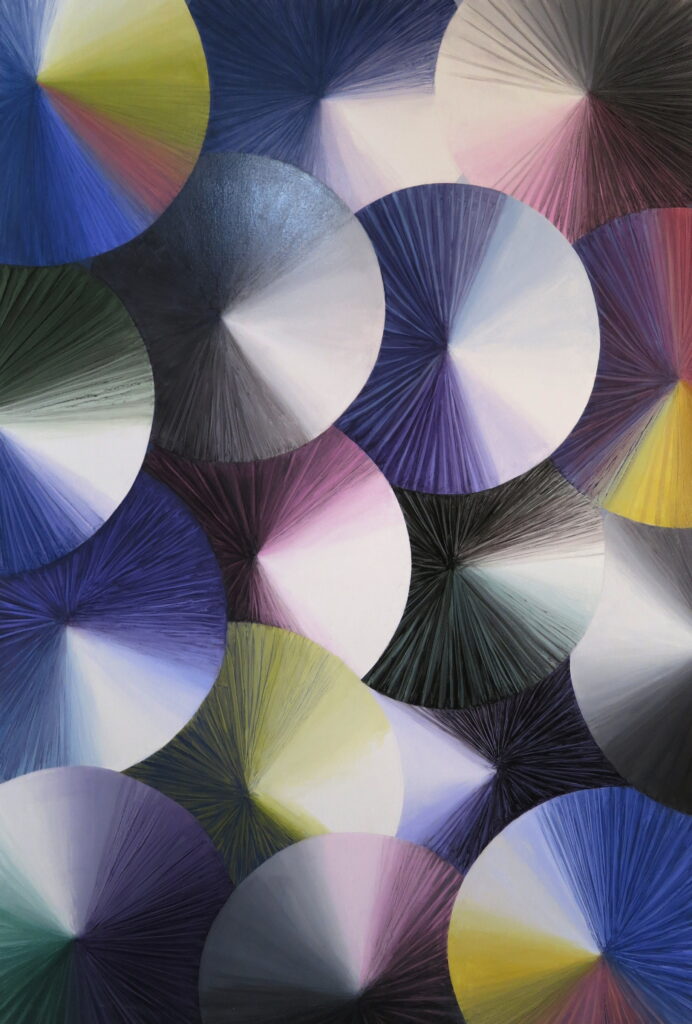 Dark Color Wheel 11, 2022, 40" x 27", acrylic on canvas