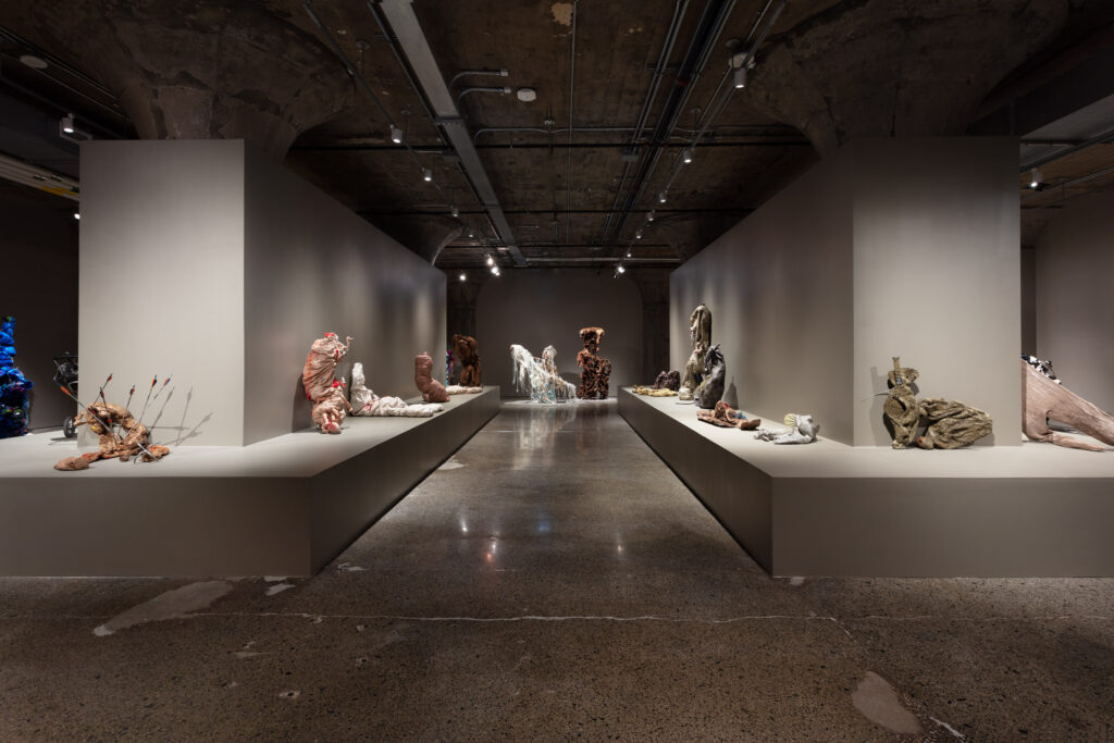 Athena Papadopoulos, 2023. Installation View, The New Alphabet, at MOCA Toronto. Courtesy the artist. Photo: Laura Findlay