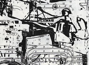 Rosaire Appel, Detail, Backtalk, 2023, laser print on acetate with acrylic backing, 2 panels 32.5 x 11 in. each