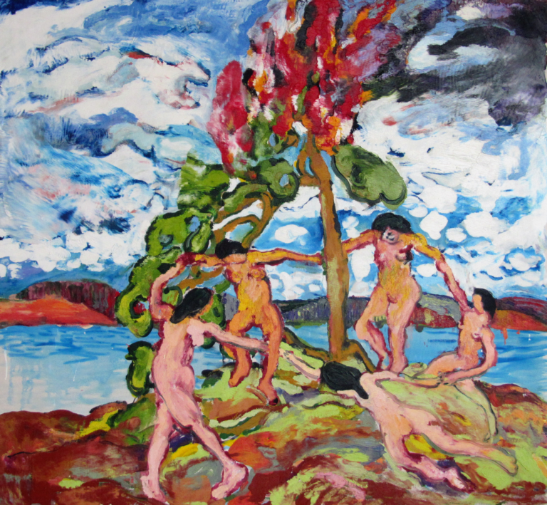 Thomas Ackermann, Cedar Lake Ritual, 2022 oil on canvas 55"x60"