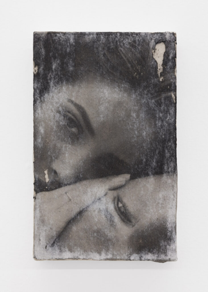 arrett Lockhart, Deceit, 2024, inkjet transfer on linen over board, 5 x 7 inches, 12.7 x 17.78 cm